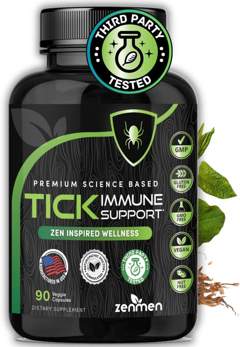 Tick Immune Support Supplement - Improved Formula with Japanese Knotweed, Cat's Claw, Chinese Skullcap, 90 Vegan