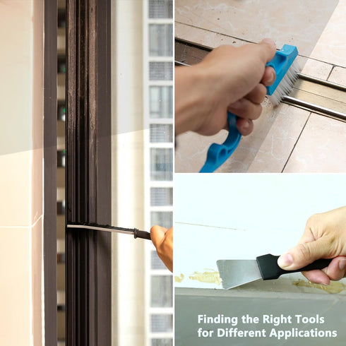 Crevice Cleaning Brush, Ginsco 7 Pcs Hard Bristle Cleaning Brush Kits, Multifunctional Hand Held Tools for Small Corners