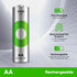 RECYKO 2000mAh 1000+ 6 Pack 8 Rechargeable AA Batteries Pre-Charged Re-use Times Retains Power After Years Rechargeable