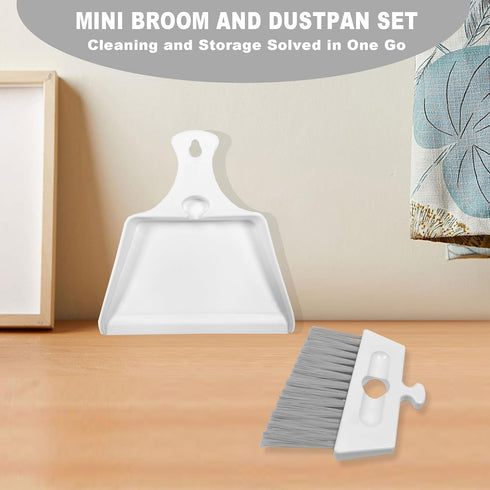 NBGYTECH Set Set Mini Dustpan Brush Small Dustpan Broom Combo for Table Mini Dust pan with Brush Tiny Cleaning Sweeper
