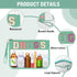 Iqimott Chenille Letter Patch Bag, Clear MEDS Drugs Pouch, Waterproof Nylon Zipper Toiletry Storage Case - Green