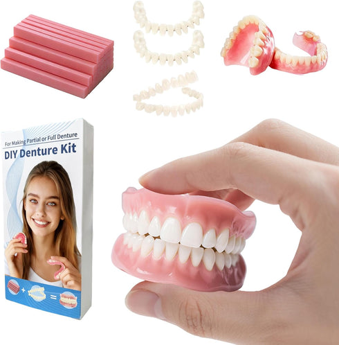 YILUYUNI DIY Denture Temporary Veneers Kit for Women and Men, Upper and Lower