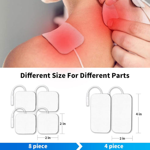 Durable Replacement Pads Compatible with AUVON TENS 7000 TENS Unit, 12 pcs Multiple Sizes