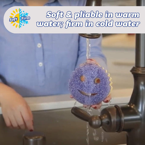 Mommy Pack Scrub Daddy Scrub Cleaning Sponges - Dual Sided Non Scratch Sponge Scourers, Smiley Kitchen Sponges