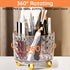 360 Rotating Makeup Brush Holder Organizer, Clear Desktop Bathroom Vanity Organizer and Storage Countertop Skincare Organizer, 6 Slot Make up Brushes Cup for Cosmetics, Vanity, Desk by LODFOD