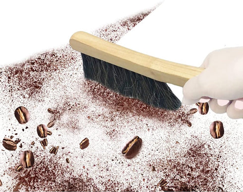 Counter Brush for Furniture Cleaning, Wooden Handle with Horsehair Bristle, 13 Inches Hand Broom