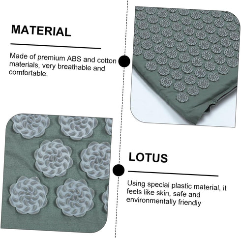 Set Holibanna Acupressure Massage Mat and Shiatsu Massage Pillow with Carry Bag, Portable Acupuncture Therapy Cushion