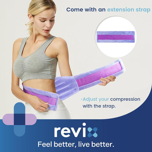 REVIX Extra Large Microwave Heating Pad - Moist Heat Wrap for Back, Waist, Stomach, Shoulder, Neck, Hot or Cold Pack