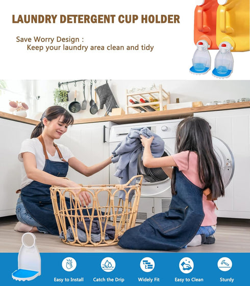 WEYICHUANG Laundry Detergent Drip Catcher - Cup Holder, Tidy Laundry Room, No More Mess (2 Pack)