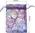 Stratalife 50PCS Organza Jewelry Gift Bag 4x6 Inches Purple Coralline Pattern Drawstring Pouches for Party Favor