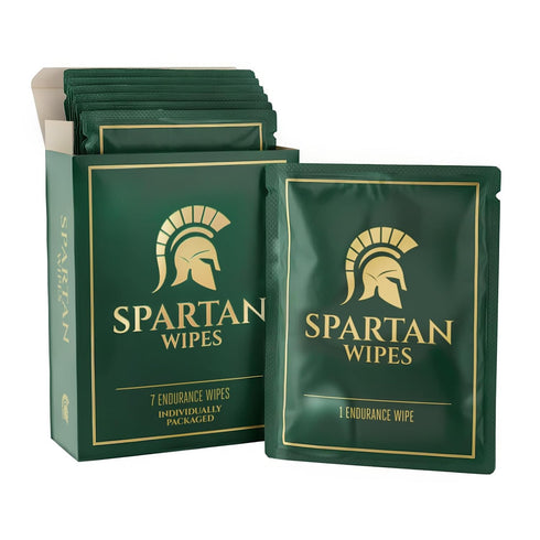 SPARTAN WIPES 7% 7 Packets Benzocaine Topical Wipes for Men | External Use | Gentle Formula | Individually Wrapped