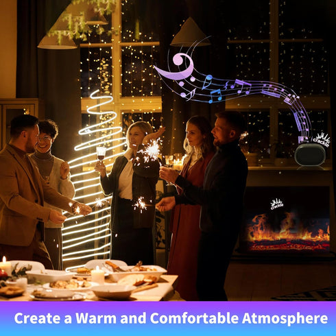 GUSUCIN Fireplace Crackling Sound Maker for Electric Fireplace, Rechargeable Realistic Fireplace Sound Box, Fire