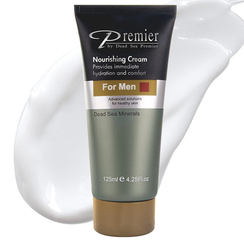 Premier Dead Sea Nourishing Cream for Men - Light Face Moisturizer, Anti-Aging, Daily Use for Younger Looking Skin, 4.2