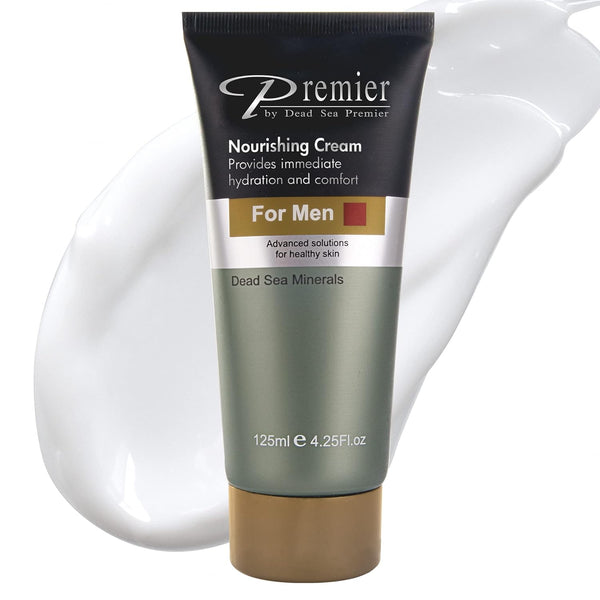 Premier Dead Sea Nourishing Cream for Men - Light Face Moisturizer, Anti-Aging, Daily Use for Younger Looking Skin, 4.2
