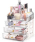 Coloch 3 Drawers Plastic Makeup Organizer, Vanity Countertop Cosmetics Display Case for Makeup, Skincare, Jewelry