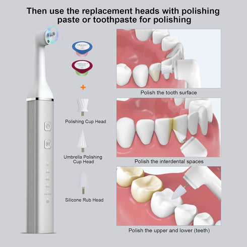 Heartyfly 5 4 3 Tooth Polisher and Plaque Remover, Teeth Cleaning Tools for Cleaning and Polishing of Tooth, Dental