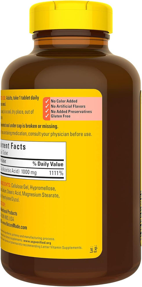 Nature Made Extra Strength Vitamin C 1000 mg, Dietary Supplement for Immune Support, 300 Tablets