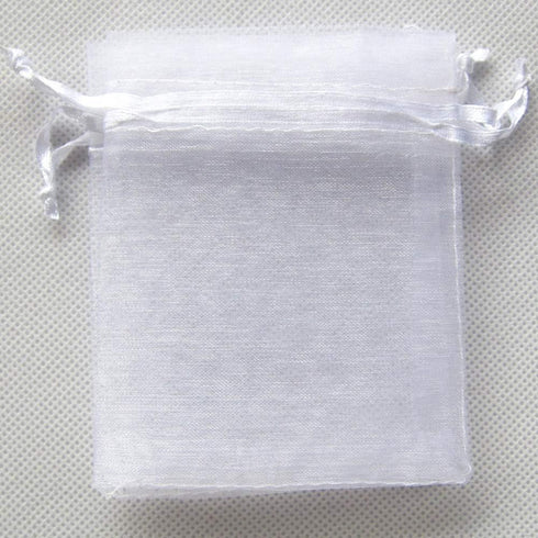 ATCG 50pcs 12x16 Inches Large Drawstring Organza Bags, Wedding Party Favor Pouches, White