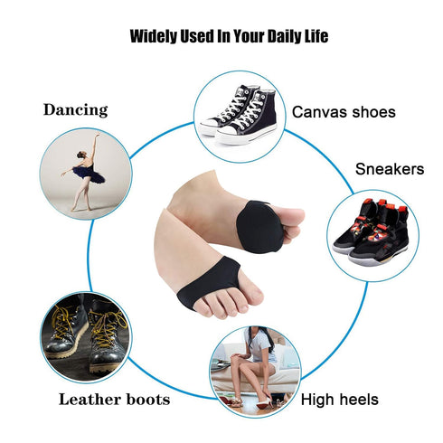 Metatarsal Pads Sleeve (4 PCS) Comfortable Forefoot Gel Cushions for Mortons Neuroma Pain Relief