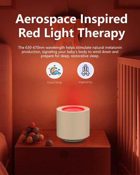PureNurt 38 Dimmable White Noise Sound Machine: Red Light Therapy Sleep Sound Machine with Soothing Sounds & Calming