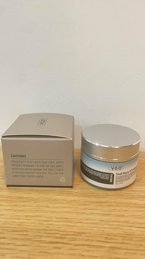 VGO Snail Mucin 92% Moisturizer - Daily Hydrating Repair Face Gel Cream for Dry & Sensitive Skin, 50g / 1.76oz