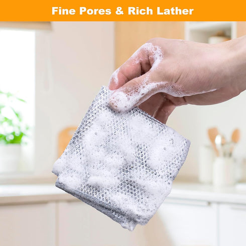 Non Scratch Wire Dishcloth: Multipurpose Dishwashing Rag for Wet and Dry, Reusable Steel Wool Scrubber