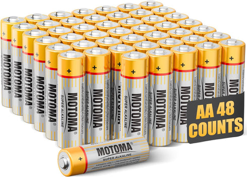 MOTOMA AA Batteries 48Pack 1920mAh Alkaline Double A Batteries 10 Year Shelf Life