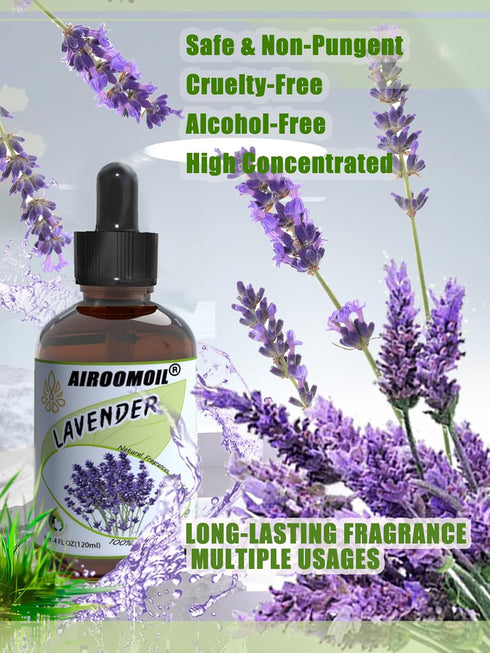 Premium Lavender Essential Oil for Relaxation DIY Diffusers Candles Nails Soaps Shampoo Scented Oil 4 Fl Oz
