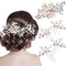 Yeshone 5 Pieces Wedding Hair Comb, Bridal Hair Pins Crystal Pearl Hair Accessories for Women (Rose Gold, Classic Style)