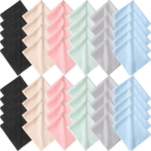 50 Pieces Microfiber Cleaning Cloths for Glasses, 7 x 6 Inch for Electronics and Cell Phone