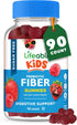 Lifeable Sugar Free Prebiotic Kids Fiber Gummies - 4g Fiber for Digestive Health, Great Tasting Vegetarian Supplements,