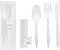 Party Essentials Individually Wrapped Plastic Cutlery Packets, 100 Sets of Fork/Spoon/Knife/Napkin/Salt/Pepper