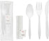 Party Essentials Individually Wrapped Plastic Cutlery Packets, 100 Sets of Fork/Spoon/Knife/Napkin/Salt/Pepper