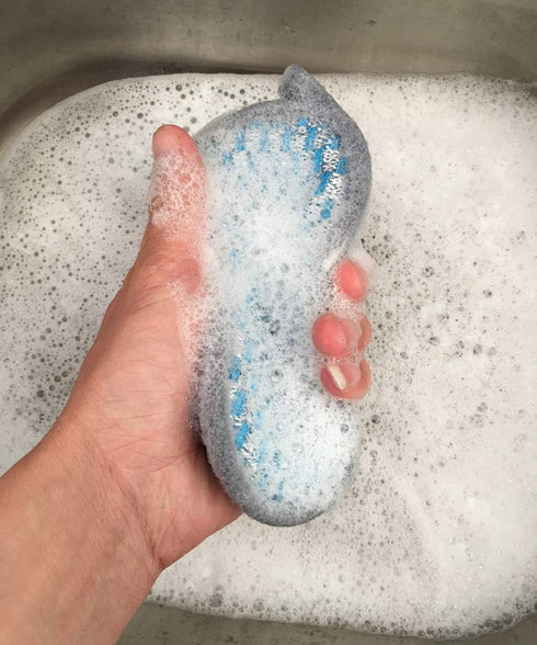 Pack of 6 Blue Multi-Purpose Scrub Sponges, Non-Scratch Double-Side Microfiber Sponge for Effortless Kitchen Cleaning