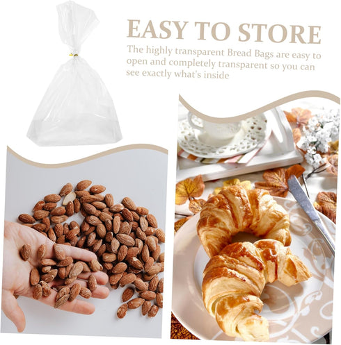 Packaging Vaguelly Loaf Bakery Bread Bags Tie Tabs Snack Storage Bags for Biscuits Cookies Candy Multi-Function