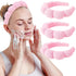 WHAVEL 3 Pack Spa Headband - Makeup Headbands for Women & Girls, Sponge Terry Cloth for Washing Face (Pink)