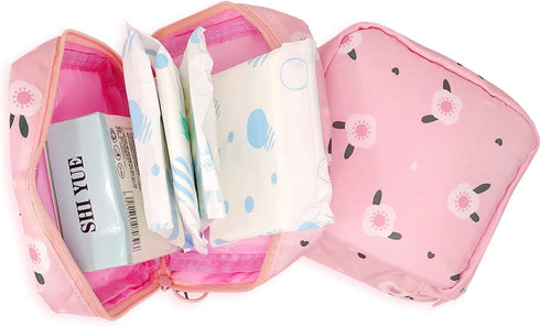 Honbay Large Capacity Cute Stylish Sanitary Napkin Bag, Makeup Bag, Tampons Pouch, Nursing Pad Holder, Coin Purse