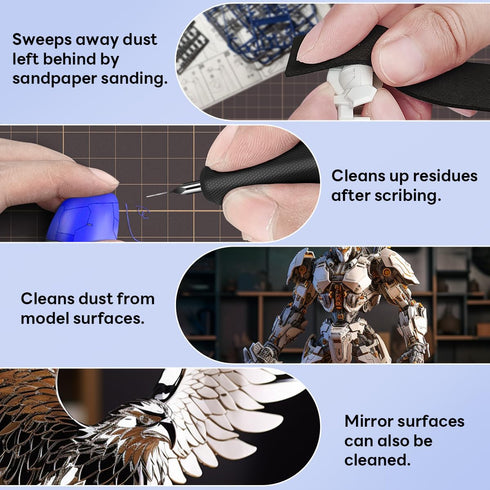 Stedi Model Cleaning Brush Kit - Hobby Making Tools with 2 Soft and 1 Stiff Figure Duster Brush for Statues and Crafts