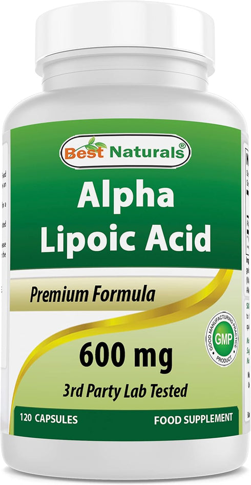 Best Naturals Alpha Lipoic Acid, 600 mg, 120 Count - Powerful Antioxidant