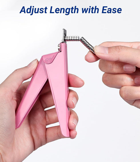 AIRSEE Professional Acrylic Nail Clipper, Sharp Rustproof Nail Trimmer for Artificial Nail Manicure Pedicure (Pink,