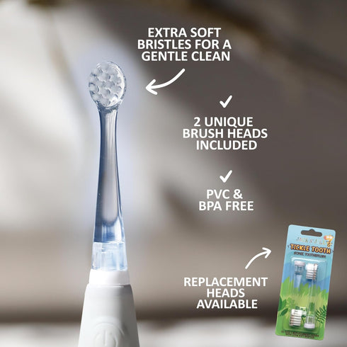 Jack N' Jill Tickle Tooth Toddler Toothbrush & Toothpaste Set, Organic Fruit Flavor for Tiny Teeth