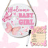MUZRUYOU Baby Announcement Sign, "Hello World" and "Welcome Baby Girl" Wood Set, Perfect