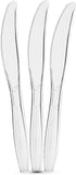 PLASTICPRO Clear Plastic Knives, Disposable Cutlery, Medium Weight Utensils, 200 Count