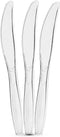 PLASTICPRO Clear Plastic Knives - Disposable Cutlery Medium Weight Utensils - 300 Count