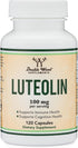 Double Wood Supplements Luteolin Supplement, 100mg, 120 Capsules - Bioactive Flavonoids for Brain & Cardiovascular