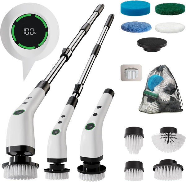 Electric Bathroom Cleaning Brush, Cordless Spin Scrubber Full Body Waterproof IPX7 with