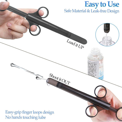 Lube Applicator Syringe with 10ml Precise Scales - 6.5” Reusable Long Lube Injector for Men, Women & Couples