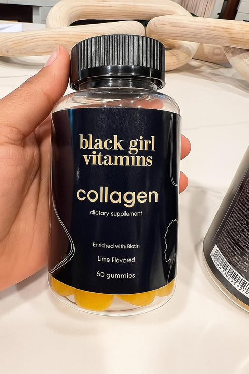 Gummies 60ct Black Girl Vitamins - Collagen for Hair, Skin, and Nail Support, with Vitamin C, Vitamin E, and Biotin