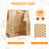 Kandishiex 100Pcs Packaging Packaging US Bread Bags Paper with Window Brown Paper Bread Bags Food Grade Bread Paper