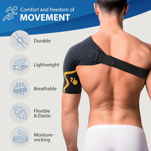 ORTONYX Shoulder Stability Brace Compression Sleeve for Rotator Cuff Support